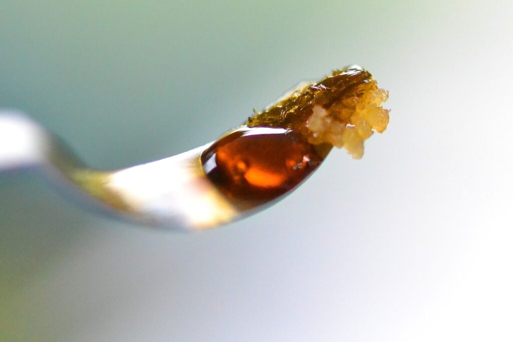 cannabis concentrate on a spoon